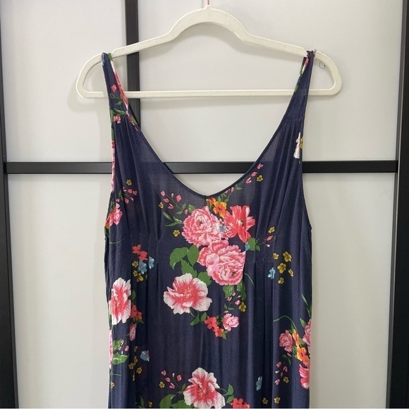 [S] Free People Navy Blue & Pink Softest Floral Maxi Dress Loungewear - Picture 5 of 13